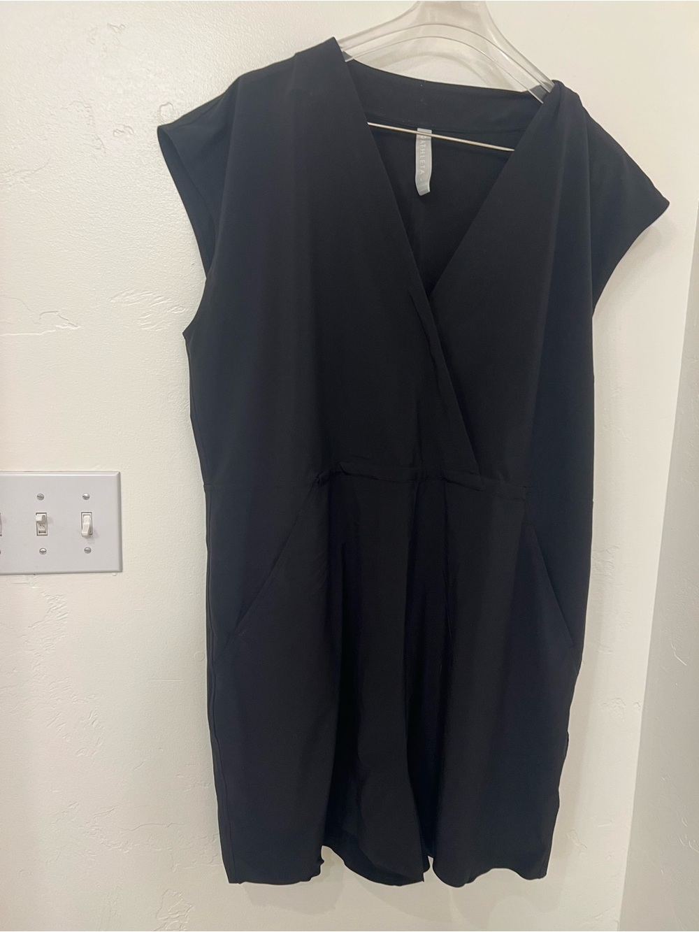 Athleta Black Sleeveless V-Neck romper
